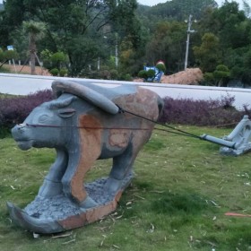 動物雕刻 園林擺設(shè)石雕 牛