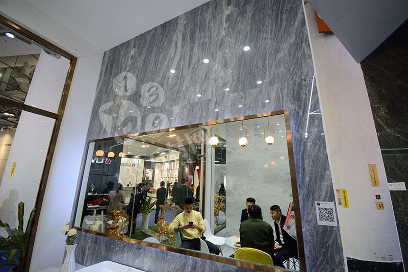 2019年廈門(mén)石材展輕奢風(fēng)格大理石裝飾的展館 南輝大理石