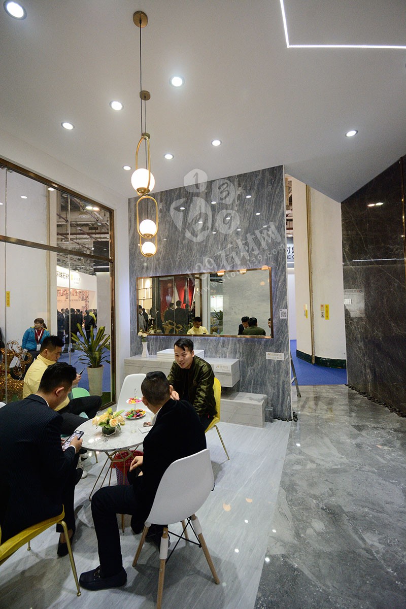 2019年廈門(mén)石材展輕奢風(fēng)格大理石裝飾的展館 南輝大理石