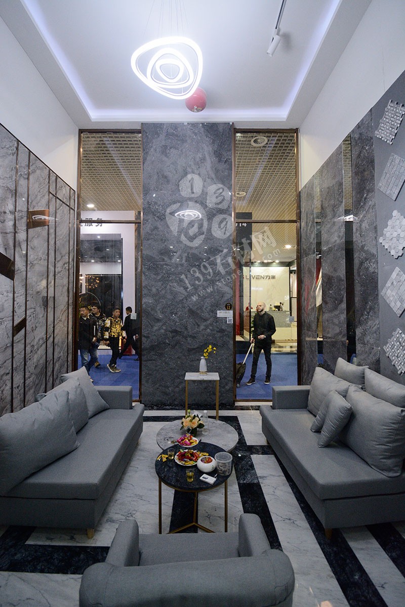 2019年廈門(mén)石材展輕奢風(fēng)格大理石裝飾的展館 南輝大理石