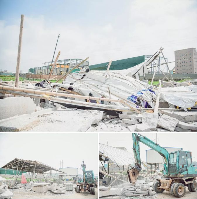 南安市石井鎮(zhèn)“重拳出擊”：取締“三無(wú)”石材加工廠，拆除面積總計(jì)1670平方米