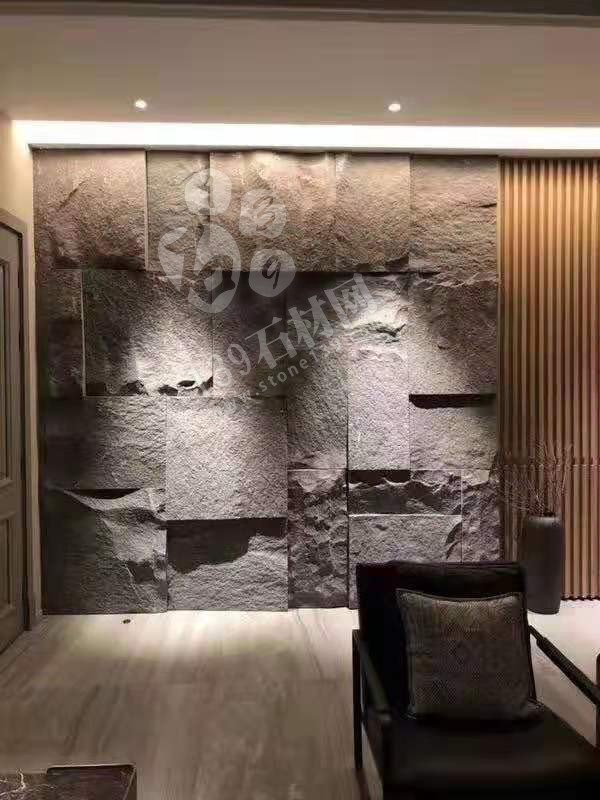 芝麻黑等黑色石材自然面復(fù)古背景墻裝飾 中國(guó)風(fēng)的韻味 世界流行