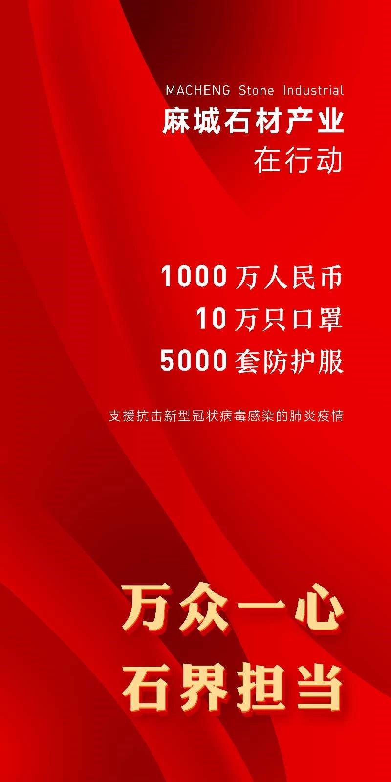 同舟共濟勇?lián)?，全麻城石材人自發(fā)捐款捐物資支援遏制疫情