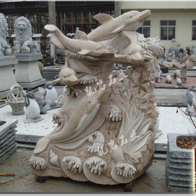 福建專業(yè)供應石雕動物海豚石雕-凱巖石業(yè)