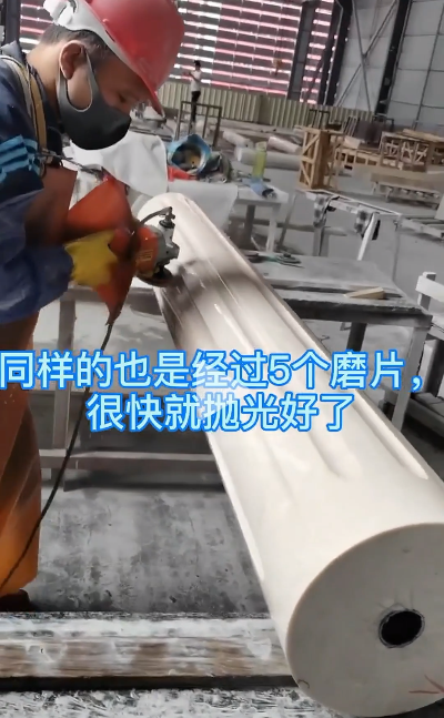 石材工藝 | 實心空心圓柱的加工過程及案例欣賞(圖文) 大理石圓柱加工過程