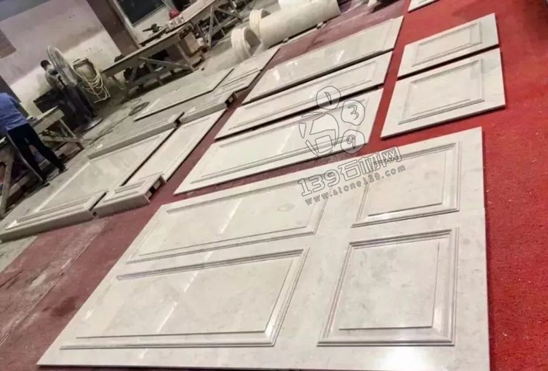 奧特曼米黃大理石羅馬背景墻排版過程賞析！